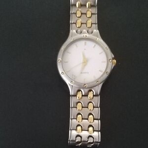 Two-Tone Silver and Gold Men’s Dress Watch